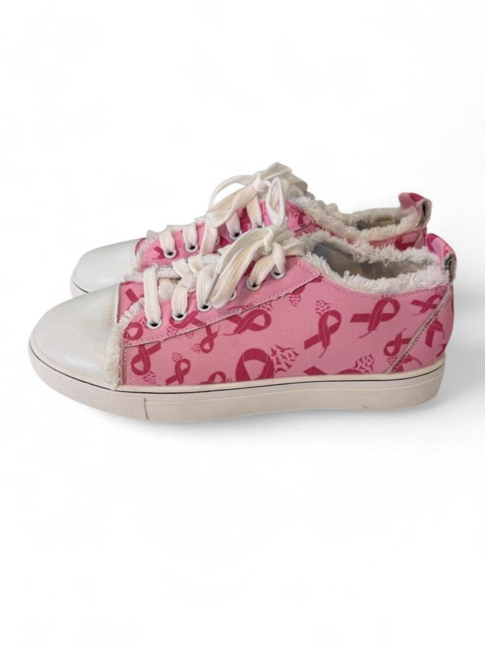 New breast cancer awareness Pink Ribbon Low-Top Women's Sneakers - Picture 3 of 7